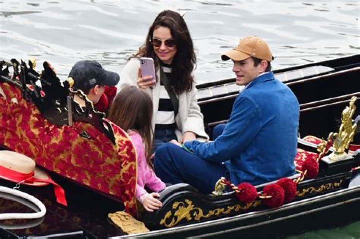Ashton Kutcher & Mila Kunis Take Romantic Gondola Ride During Family Trip To Venice: Photos